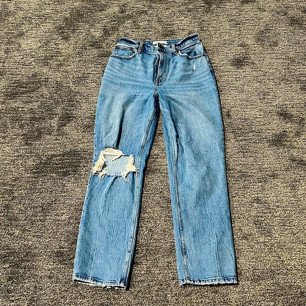 Abercrombie And Fitch Curve Love Ultra High Rise 90s Straight Jean